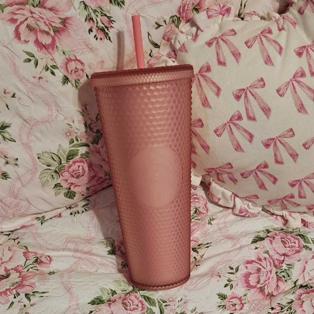 Starbucks Pink Textured Tumbler with Straw